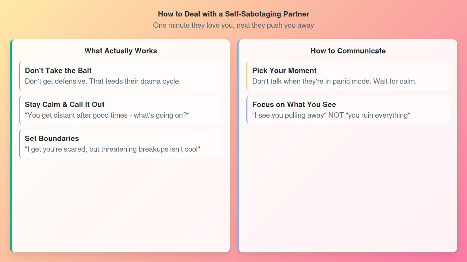 How to Deal with a Self-Sabotaging Partner