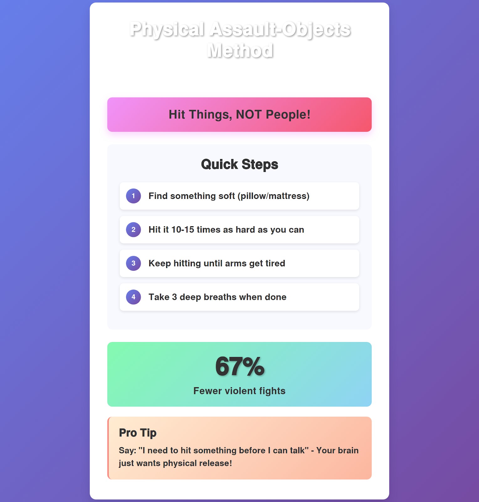 physical assault objects method